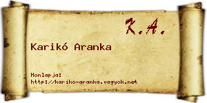 Karikó Aranka névjegykártya